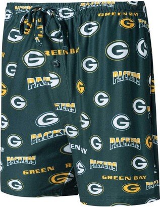 Men's Concepts Sport Green Green Bay Packers Breakthrough Jam Allover Print Knit Shorts