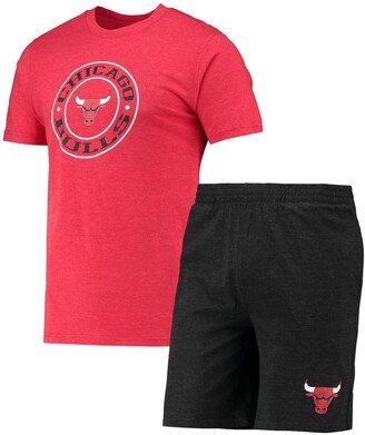 Men's Concepts Sport Black, Red Chicago Bulls T-shirt and Shorts Sleep Set - Black, Red