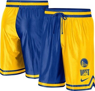 Men's Gold, Royal Golden State Warriors Courtside Versus Force Split Dna Performance Shorts - Gold, Royal