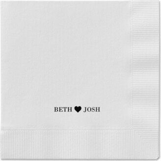 Wedding Napkins: Inseparable Love Napkins, Black, White