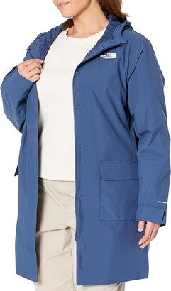 Plus Size City Breeze Rain Parka II (Shady Blue) Women's Clothing