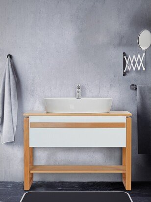 Giallo Rosso Bali 40 Inch Modern Freestanding Bathroom Vanity with Vessel Sink - No Mirror