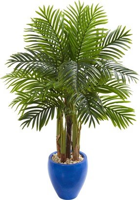 Palm Artificial Tree in Blue Planter