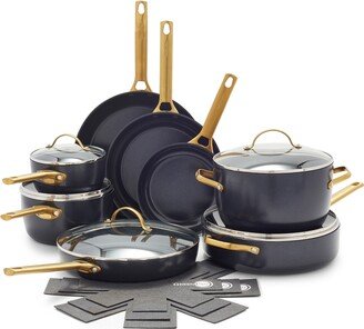 Reserve Black Healthy Ceramic Nonstick 16-Piece Cookware Set