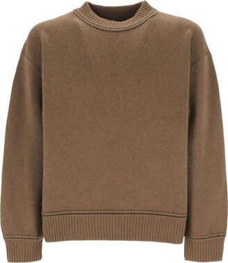 Long Sleeved Crewneck Knitted Jumper