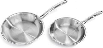 Professional 18/10 Stainless Steel Tri-Ply 2Pc Cookware Set, Fry Pan 8