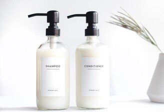 Minimalist Bathroom Labels Waterproof Vinyl Custom Bath & Personal Care Organization Shampoo, Conditioner, Hand Soap