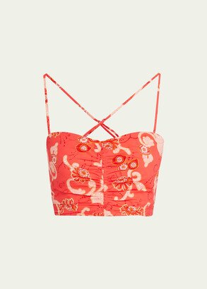 Arit Floral Ruched Crop Top