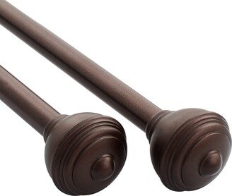 Deco Window 2 Pack Single Curtain Rod with Urn Finials & Brackets Set - 44