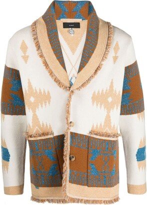 Icon jacquard knitted cardigan