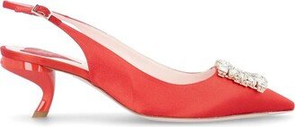 Virgule Buckle Slingback Pumps