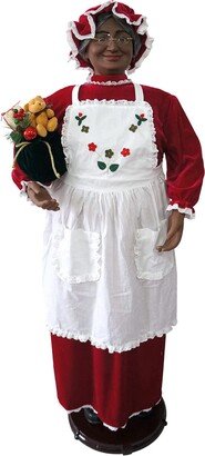 58-in. African American Dancing Mrs. Claus with Apron and Gift Sack | Indoor Animated Home Holiday Decor | Dancing Christmas Decorations | FAMC058-2RD1-AA