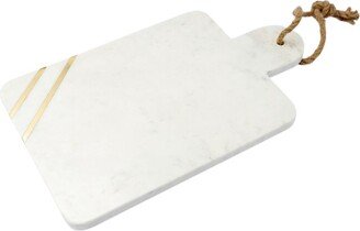 Lexi Home Marble Collection 15 in. Rectangle Charcuterie Board - White