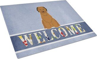 BB5663LCB Briard Brown Welcome Glass Cutting Board