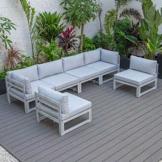 Chelsea 6-Piece Patio Sectional in Weathered Grey Aluminum