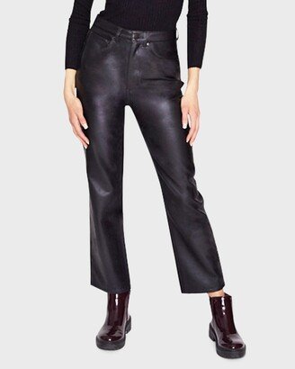 Blue Revival Faux Leather Straight Cropped Pants