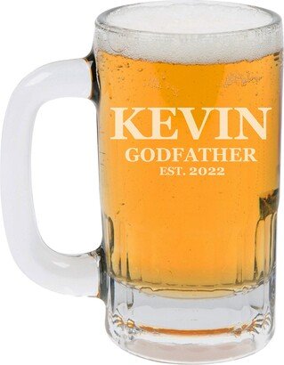 Godfather Est New Beer Mug Glass Stein Custom Personalized Engraved Gift