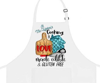 Apron, Funny Gluten Free, Kitchen Personalized Customized Fathers Day Mothers Gift, Apron With Pocket