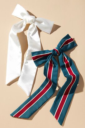 By Anthropologie Varsity Hair Bow Clips, Set of 2-AA