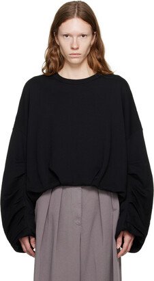 Black Draped Sweatshirt