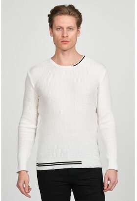 Men's Modern Half Striped Sweater