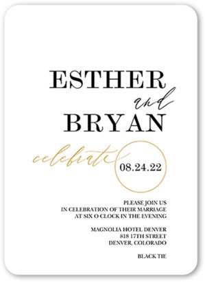 Wedding Invitations: Simply Adorned Wedding Invitation, White, 5X7, Matte, Signature Smooth Cardstock, Rounded