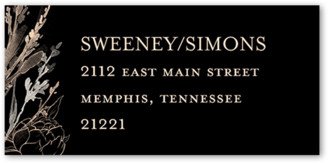 Address Labels: Etched Floral Address Label, Black, Address Label, Matte