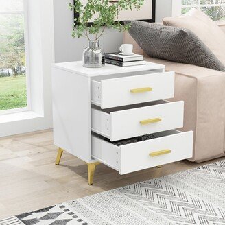 Timechee 23.6'' Tall 3 - Drawer Nightstand In White/Black