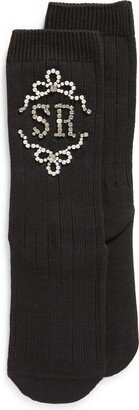 Embellished Logo Rib Ankle Socks