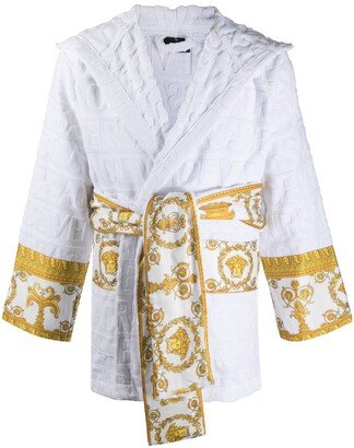 Barocco-print logo devoré short robe