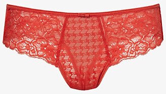 Womens Poppy Red (a) Envy Mid-rise Stretch-lace Thong