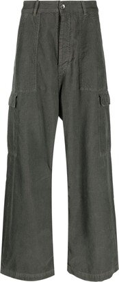 Cargo-Pocket Corduroy Wide-Leg Trousers