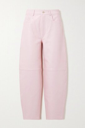 Chamomile Leather Tapered Pants - Pink