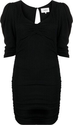 Wally ruched puff-sleeve minidress