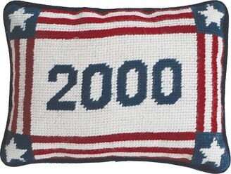 6.5 x 9 2000 July 4th Needlepoint Petite Throw Pillow