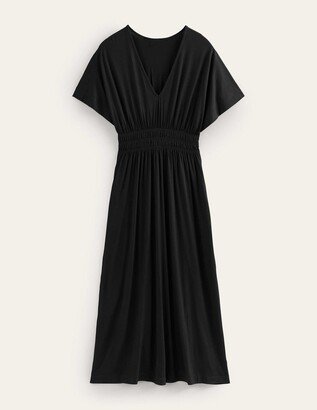 Smock Waist Jersey Maxi Dress