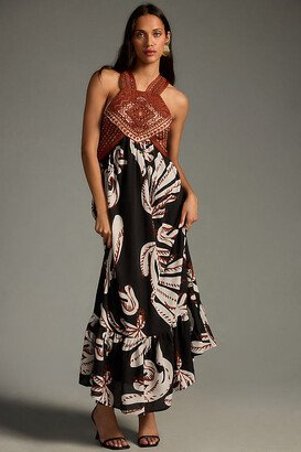 By Anthropologie Deco Printed Halter Dress