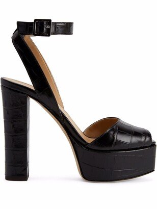 Betty crocodile-effect platform sandals