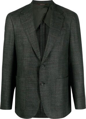 Wool Silk-Blend Blazer