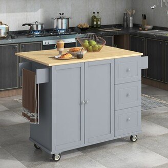 Rolling Mobile Kitchen Island with Locking Wheels,Storage Cabinet