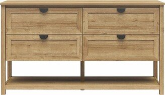 Primrose Wide 4 Drawer Dresser with Lower Shelf