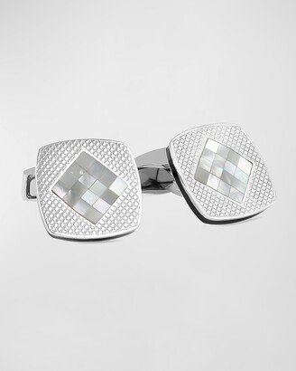 Men's Checkered Mother-Of-Pearl Cufflinks