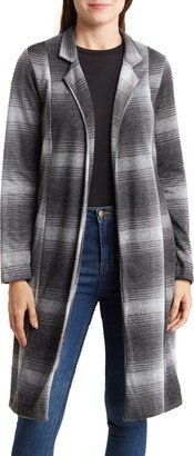 Renee C Plaid Open Front Coat