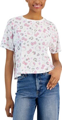 Love Tribe Juniors' Hello Kitty Leopard Short-Sleeve T-Shirt