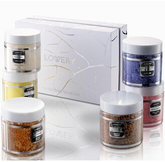 Lovery Body Scrub 6 Pack Exfoliating Body, Face, Hand, Foot Scrub, Acne Remover