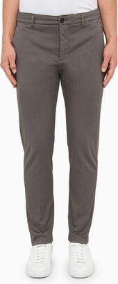 Grey stretch cotton chinos