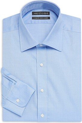 Saks Fifth Avenue Made in Italy Saks Fifth Avenue Men's Solid Twill Cotton Dress Shirt