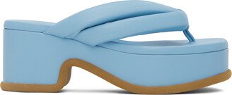 Blue Platform Thong Heeled Sandals