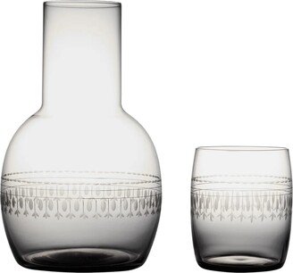 The Vintage List A Smoky Crystal Carafe Set With Ovals Design