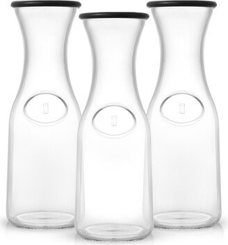 Hali Glass Carafe Bottle Pitcher - Set of 3